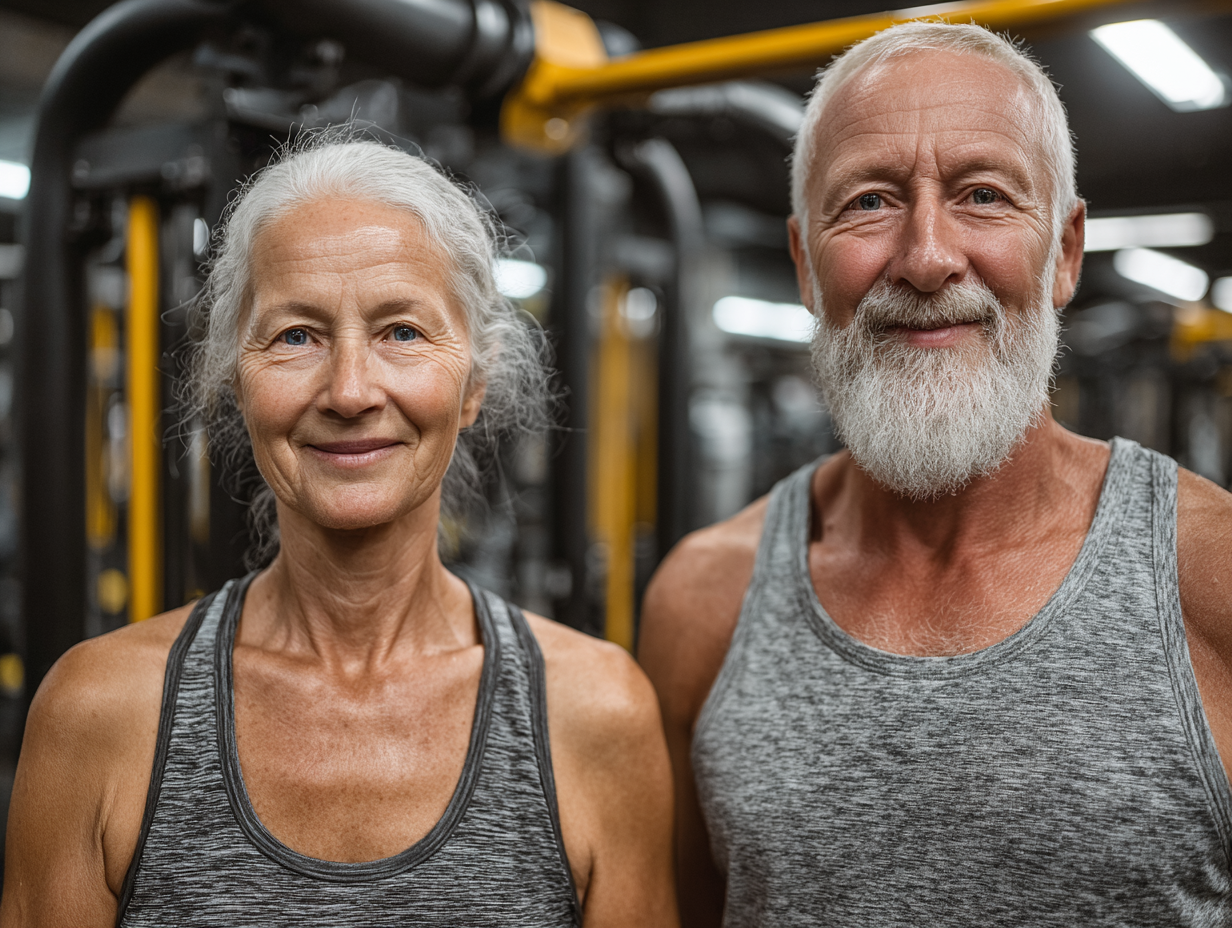 Активні люди займаються фітнесом на природі